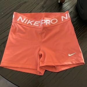 Coral Nike Pro Dry Fir Shorts